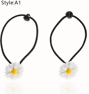 2 Stuks Mini Daisy Haar Clip Paardenstaart Bobby Pins Houder Elastische Touw Hoofddeksels Meisjes Haar Ring Haar Ornament Accessoires 2stk A1