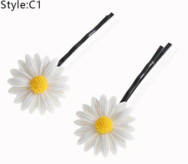 2 Stuks Mini Daisy Haar Clip Paardenstaart Bobby Pins Houder Elastische Touw Hoofddeksels Meisjes Haar Ring Haar Ornament Accessoires 2stk C1