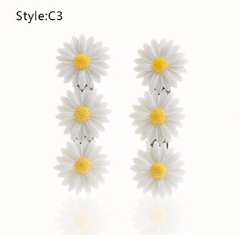 2 Stuks Mini Daisy Haar Clip Paardenstaart Bobby Pins Houder Elastische Touw Hoofddeksels Meisjes Haar Ring Haar Ornament Accessoires 2stk C3