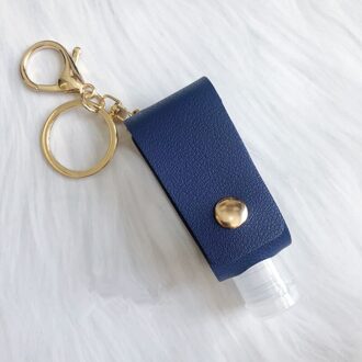 2 Stuks Mini Draagbare Handdesinfecterend Fles Sleutelhanger Houder Lege Navulbare Reizen Flessen Flip Cap Zeep Containers Met Sleutelhanger donker blauw