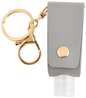 2 Stuks Mini Draagbare Handdesinfecterend Fles Sleutelhanger Houder Lege Navulbare Reizen Flessen Flip Cap Zeep Containers Met Sleutelhanger Grijs