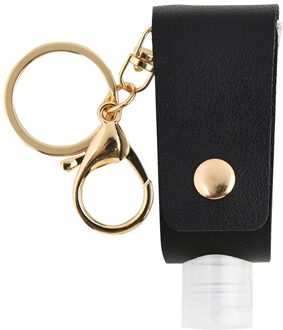 2 Stuks Mini Draagbare Handdesinfecterend Fles Sleutelhanger Houder Lege Navulbare Reizen Flessen Flip Cap Zeep Containers Met Sleutelhanger zwart