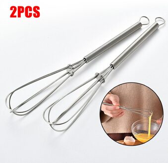 2 Stuks Mini Kleine Roestvrijstalen Ballon Garde Set Zweep Mix Roer Beat Gardes 180*25 Mm Ei gereedschap Keuken Gadget Eiklopper
