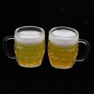 2 Stuks Miniatuur Plastic Party Bar Beer Drink Cups Voor 1:12 Poppenhuis Tafel Decor