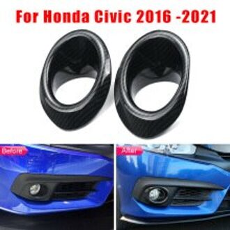 2 Stuks Mistlamp Cover Ring Black Carbon Fiber Praktische