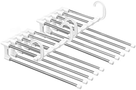 2 Stuks Multifunctionele Kleerhanger Opslag Broek Vouwen Doek Hangers Opslag Rack Multilayer Doek Hanger Closet Organizer