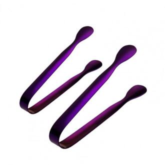 2 Stuks Multifunctionele Rvs Ice Cube Sugar Tang Voor Thee Party Koffie Bar Voedsel Serveren Keuken Benodigdheden accessoires Gereedschap Paars