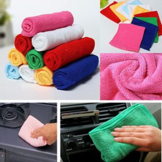2 Stuks Multifunctionele Zachte Microfiber Handdoek Haar Auto Veeg Doek Dagelijks Absorberende Kleine Vierkante Handdoek Supermarkt Kleur Willekeurige