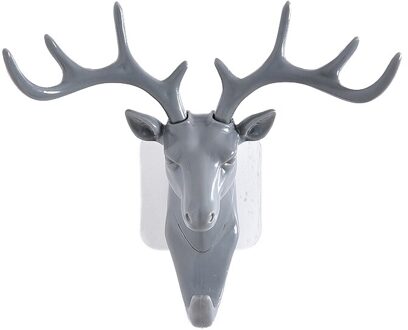 2 Stuks Muur Haken Key Hanger Huishoudster Op Muur Dier Haak Voor Opknoping Kleding Hoed Sjaal Jas Rack Zelfklevende wanddecoratie 1stk / Wall Hooks grijs