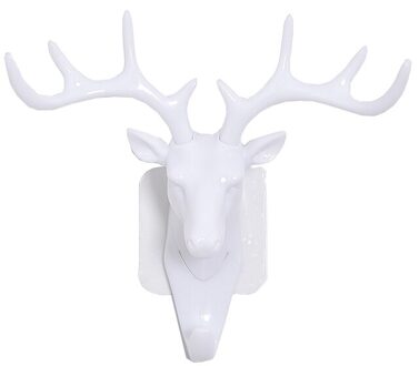 2 Stuks Muur Haken Key Hanger Huishoudster Op Muur Dier Haak Voor Opknoping Kleding Hoed Sjaal Jas Rack Zelfklevende wanddecoratie 1stk / Wall Hooks wit