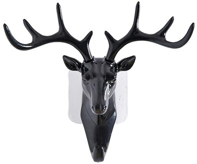 2 Stuks Muur Haken Key Hanger Huishoudster Op Muur Dier Haak Voor Opknoping Kleding Hoed Sjaal Jas Rack Zelfklevende wanddecoratie 2stk / Wall Hooks zwart