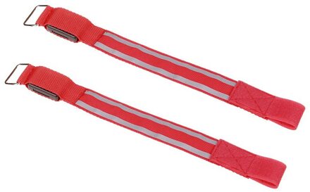 2 Stuks Night Running Led Reflecterende Licht Arm Armband Strap Veiligheidsgordel Fietsen Hand Strap Polsbandje Pols Armbanden N66 Rood