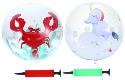 2 Stuks Opblaasbare Strand Ballen Water Ballonnen Pvc Spelen Bal Grappig Strand Bal