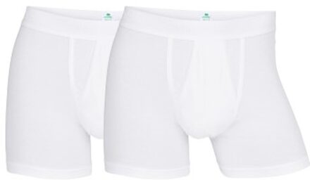 2 stuks Organic Cotton Boxer With Fly * Actie * Zwart,Wit - Small,Medium,Large,X-Large,XX-Large