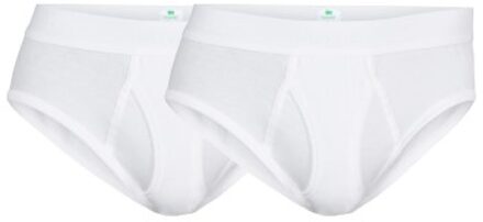 2 stuks Organic Cotton Brief With Fly Zwart,Wit - Small,Medium,Large,X-Large,XX-Large