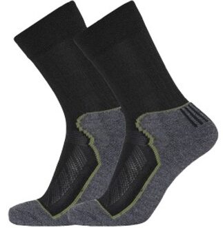 2 stuks Organic Wool Terry Crew Socks * Actie * Zwart,Blauw - Maat 40/43,Maat 44/47