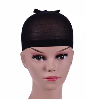2 Stuks/pak Beste Deluxe Haar Pruik Cap Haarnetjes Voor Weave Stretch Mesh Pruik Cap Voor Het Maken Pruiken Haar care Styling zwart 2stukken