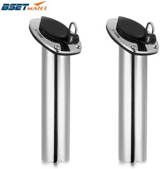 2 Stuks/partij Inbouw 30 Graden Beste Metalen Rvs 316 Hengel Rack Houders Ovale Vorm Flens Met Ring