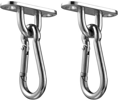 2 Stuks Plafond Wall Mount Beugels Hangmat Zandzak Yoga Haken Spanschroef Trapeze Vaste Hanger Met 2 Pcs Swing Haken