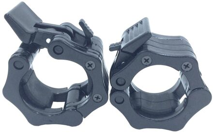 2 Stuks Plastic Gym Fitness 50 Mm Bodybuilding Krachttraining Gewichtheffen Bar Kragen Barbell Klemmen Quick Release Halter grijs