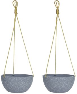 2 Stuks Plastic Opknoping Pot Plant Hanger Ketting Opknoping Mand Bloempot Plant Holder Tuin Balkon Home Decor Varens 2stk grijs