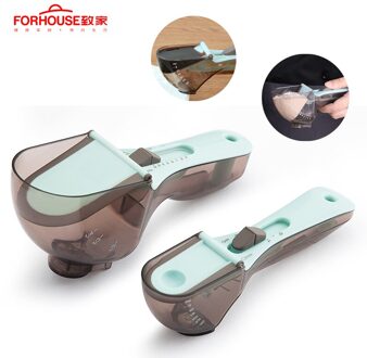 2 Stuks Plastic Verstelbare Spice Maatlepel Keuken Bakken Schaal Gauge Voor Koken Verstelbare Meten Scoop