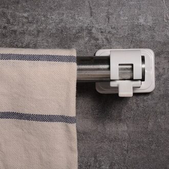 2 Stuks Plastic Zelfklevende Muursticker Gordijn Opknoping Haken Vaststelling Staaf Douchegordijn Staaf Vaste Clip Opknoping Rack Haak