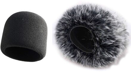 2 Stuks Professionele Voorruit Voor Covers Andere Grote Microfoons, Zwart & Grijs