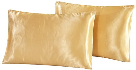 2 Stuks Queen Zijde Satijn Kussensloop Beddengoed Kussensloop Glad Thuis Wit Zwart Grijs Khaki Sky Blue Roze Sliver 8