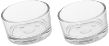 2 Stuks Reptiel Kom Voedsel En Water Schotel Transparant Wastafel Ook Fit Voor Bad, 4.5x2.5cm