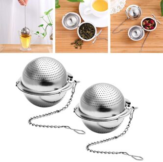 2 Stuks Ronde Mesh Bal Thee Filter Set Food Grade Roestvrij Staal Losse Thee Bal Filter Thee Maker Home Keuken bar Sets