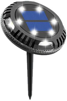 2 Stuks Ronde Tuin Decor 180 Rotatie Grond Licht Yard Gazon Auto On Off Outdoor Waterdichte Solar Power 10 Leds patio Oprit