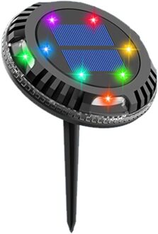 2 Stuks Ronde Tuin Decor 180 Rotatie Grond Licht Yard Gazon Auto On Off Outdoor Waterdichte Solar Power 10 Leds patio Oprit