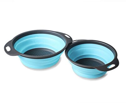 2 Stuks Ronde Vouwen Gefilterd Mand Fruit Groente Intrekbare Siliconen Afvoer Wassen Mand Keuken Opslag Gereedschap