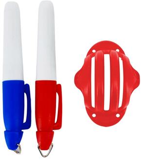 2 Stuks Rood Blauw Golfbal Liner Markers Pen Alignment Tool Liner Bal Markering Pen Tekening Levert 1