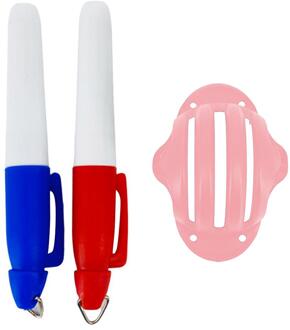 2 Stuks Rood Blauw Golfbal Liner Markers Pen Alignment Tool Liner Bal Markering Pen Tekening Levert 4