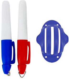 2 Stuks Rood Blauw Golfbal Liner Markers Pen Alignment Tool Liner Bal Markering Pen Tekening Levert
