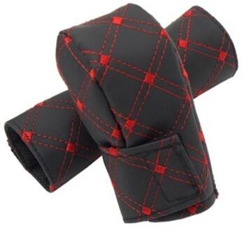 2 Stuks Rood Wit Kleur Auto Handrem Beschermhoes Parkeerrem Case Gear Shift Case Cover Kits Lever Cover Auto accessoires