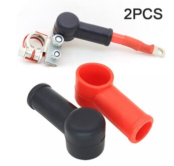 2 Stuks Rubber Auto Motorfietsen Batterij Negatieve Positieve Terminal Cover Cap Boot Isolerende Protector Vervanging Batterijen Acc