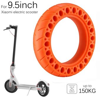 2 Stuks Rubber Solid Banden Voor Xiaomi Mijia M365 9.5 Inch Elektrische Scooter Honingraat Schokdemper Demping Band Oranje