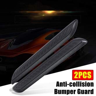 2 Stuks Rubber Stickers Koolstofvezel Auto Bumper Protector Corner Guard Voor Achter Anti-Collision Scratch Strips Bescherming Lichaam