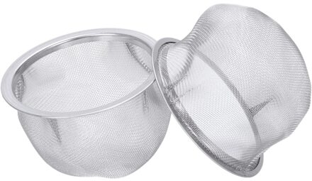 2 Stuks Rvs Afdruiprek Mesh Theezeefje Theepot Filter Zilver