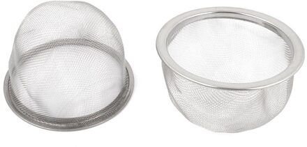 2 Stuks Rvs Afdruiprek Mesh Theezeefje Theepot Filter Zilver