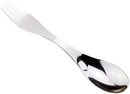 2 Stuks Rvs Double-Ended Spork Multifunctionele Vork Lepel Bestek Voor Camping Picknick Reizen
