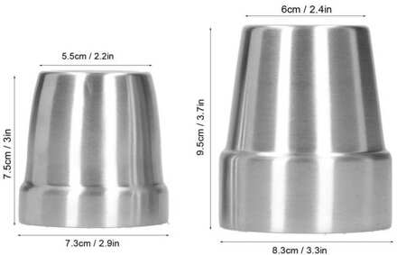 2 Stuks Rvs Double Wall Cups Restaurant Bier Mok Water Kopje Koffie 180Ml + 300Ml