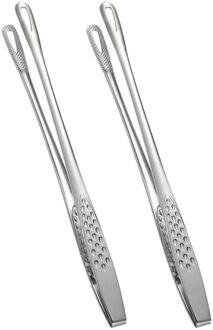 2 Stuks Rvs Eten Tang Japanse Stijl Barbecue Klem Keuken Presenteren Tong Voor Gebakken Vis Steak