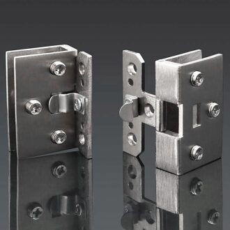 2 Stuks Rvs Glazen Deuren Scharnier Glasklem Scharnier Fit Voor Kast Showcase Wijnkast