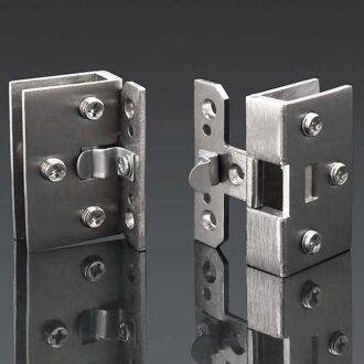 2 Stuks Rvs Glazen Deuren Scharnier Glasklem Scharnier Fit Voor Kast Showcase Wijnkast