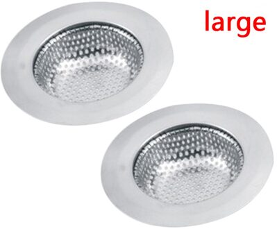 2 Stuks Rvs Keukenapparatuur Riool Handig Filter Vergiet Spoelbak Afdruiprek Riool Keuken Theepot Voorkomen Stopper groot