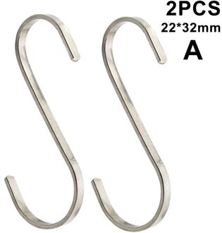 2 Stuks Rvs S Haken Opknoping Kleding Paraplu Keuken Diversen Hanger FHJ889 A 22x32mm